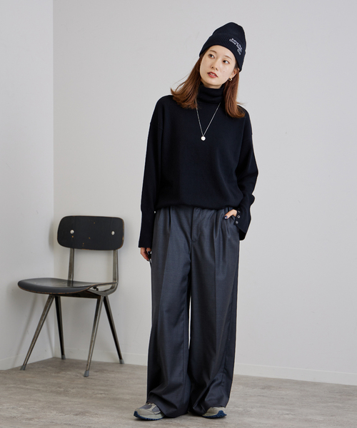 かなこ様　フレームワーク　ハイゲージ天竺タートルネック　ブラック　黒 かなこ様 フレームワーク ハイゲージ天竺タートルネック ブラック 黒