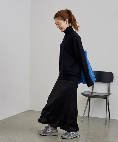 FRAMeWORK ハイゲージ天竺タートルネック ブラック FRAMeWORK  