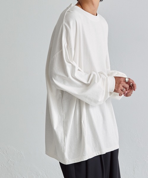 Anchor Smith（アンカー スミス）の「ダーツオーバーバルーンロングスリーブTee（Tシャツ/カットソー・メンズ・ブルー/オフホワイト/ベージュ/グリーン系/ブラック/チャコール/オリーブ/ライトグレー/ブルー系/モカ/ブラウン/ピンク/ブルー系2・L/M）」の18枚目の写真