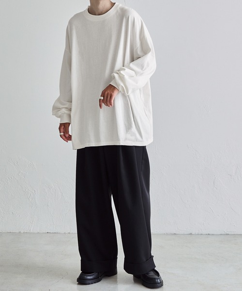 Anchor Smith（アンカー スミス）の「ダーツオーバーバルーンロングスリーブTee（Tシャツ/カットソー・メンズ・ブルー/オフホワイト/ベージュ/グリーン系/ブラック/チャコール/オリーブ/ライトグレー/ブルー系/モカ/ブラウン/ピンク/ブルー系2・L/M）」の20枚目の写真