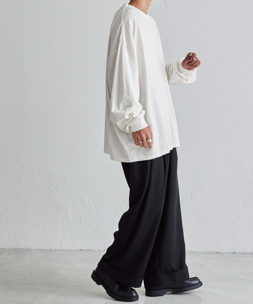 Anchor Smith（アンカー スミス）の「ダーツオーバーバルーンロングスリーブTee（Tシャツ/カットソー・メンズ・ブルー/オフホワイト/ベージュ/グリーン系/ブラック/チャコール/オリーブ/ライトグレー/ブルー系/モカ/ブラウン/ピンク/ブルー系2・L/M）」の21枚目の写真