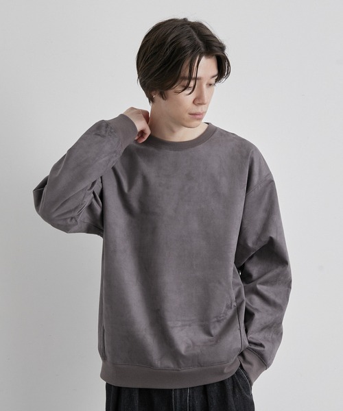 JUNRED(ジュンレッド)の「マシュマロスウェードクルーネックプルオーバー(スウェット・メンズ・チャコールグレー/ライトグレー/ブルー系その他4・LL/M/L)」の1枚目の写真