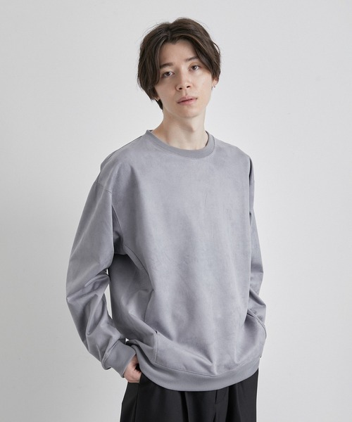 JUNRED(ジュンレッド)の「マシュマロスウェードクルーネックプルオーバー(スウェット・メンズ・チャコールグレー/ライトグレー/ブルー系その他4・LL/M/L)」の3枚目の写真