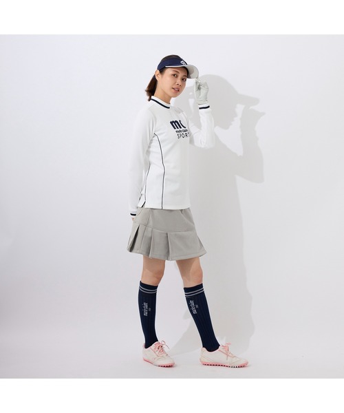 marie claire(マリ・クレール)の「marie claire GOLF/マリクレール ゴルフ シャツ モックネック ブランド 長袖 UVカット レディース 保温 防寒 スポーツウェア(Tシャツ/カットソー・レディース・ネイビー/ブラック/オフホワイト・LL/L/M/S)」の7枚目の写真