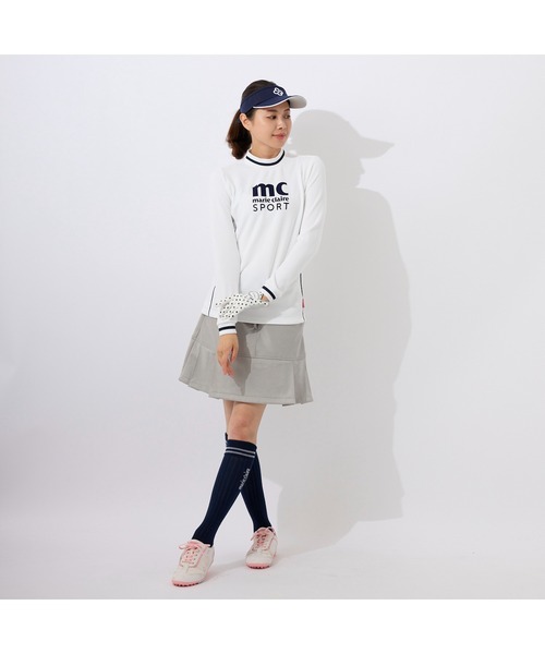 marie claire(マリ・クレール)の「marie claire GOLF/マリクレール ゴルフ シャツ モックネック ブランド 長袖 UVカット レディース 保温 防寒 スポーツウェア(Tシャツ/カットソー・レディース・ネイビー/ブラック/オフホワイト・LL/L/M/S)」の8枚目の写真