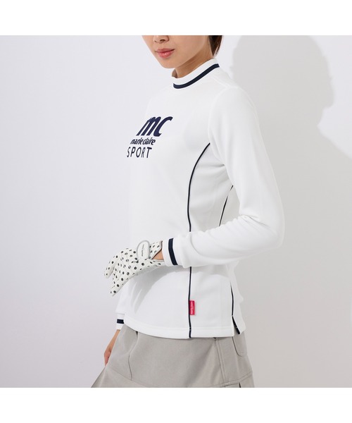marie claire(マリ・クレール)の「marie claire GOLF/マリクレール ゴルフ シャツ モックネック ブランド 長袖 UVカット レディース 保温 防寒 スポーツウェア(Tシャツ/カットソー・レディース・ネイビー/ブラック/オフホワイト・LL/L/M/S)」の10枚目の写真