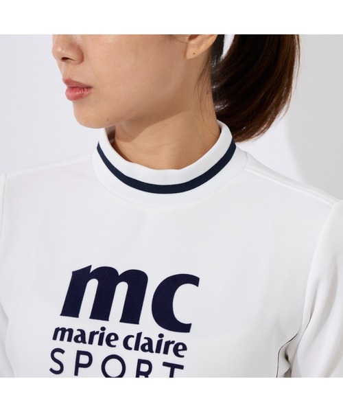 marie claire(マリ・クレール)の「marie claire GOLF/マリクレール ゴルフ シャツ モックネック ブランド 長袖 UVカット レディース 保温 防寒 スポーツウェア(Tシャツ/カットソー・レディース・ネイビー/ブラック/オフホワイト・LL/L/M/S)」の12枚目の写真