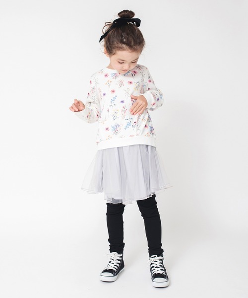 BRANSHES(ブランシェス)の「レギンス付きチュールスカート(スカート・キッズ・アイボリー/ライトグレー・90/100/110/130/120)」の4枚目の写真