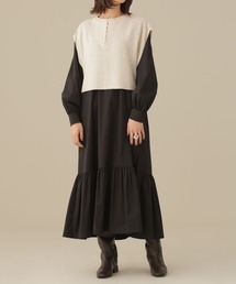 NANO universe | LB.03/ニットベストセットティアードワンピース(ワンピース)