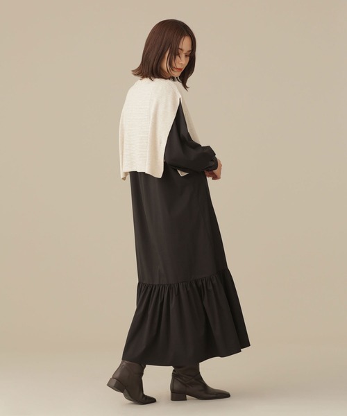 NANO universe（ナノユニバース）の「LB.03/ニットベストセットティアードワンピース（ワンピース・レディース・キャメル/ブラック・FREE）」の18枚目の写真