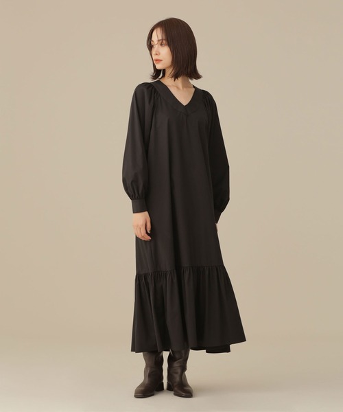NANO universe（ナノユニバース）の「LB.03/ニットベストセットティアードワンピース（ワンピース・レディース・キャメル/ブラック・FREE）」の11枚目の写真