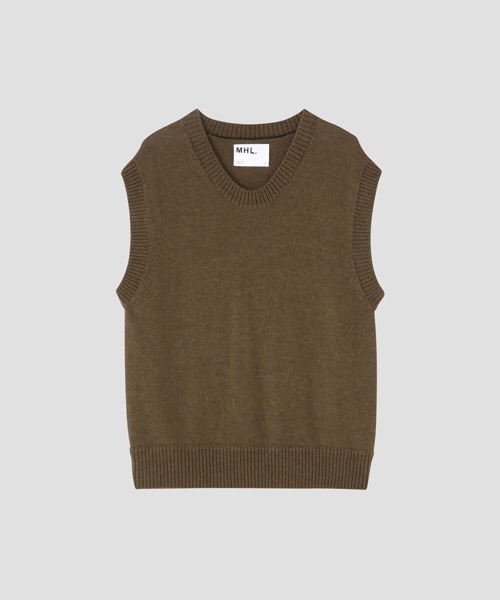 MHL.（エムエイチエル）の「DRY MERINO WOOL（ベスト・メンズ・カーキ/ベージュ系その他3・MEDIUM/LARGE）」の6枚目の写真