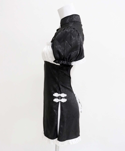 OSYAREVO（オシャレボ）の「コスプレ バックオープン フリルチャイナ レディース クリスマス X-mas（コスチューム/パーティーグッズ・レディース・ブラック・ONESIZE）」の6枚目の写真