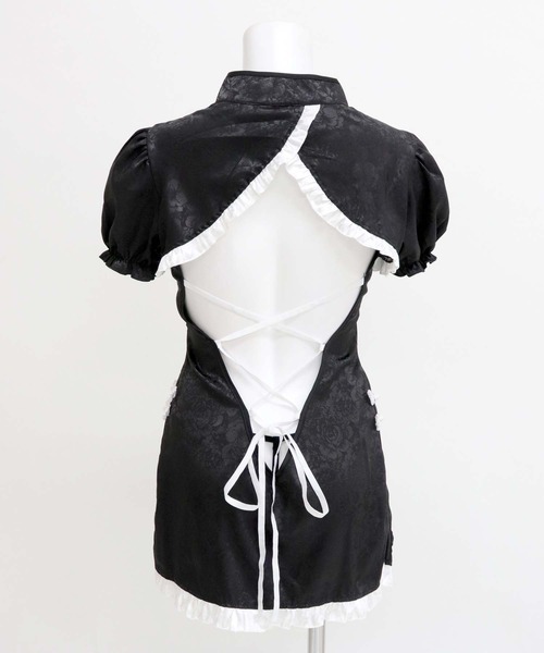 OSYAREVO（オシャレボ）の「コスプレ バックオープン フリルチャイナ レディース クリスマス X-mas（コスチューム/パーティーグッズ・レディース・ブラック・ONESIZE）」の7枚目の写真