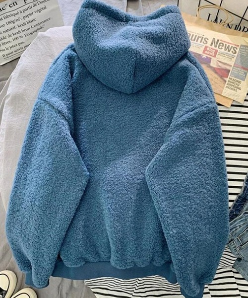 Auntie Rosa(アンティローザ)の「刺繍ロゴボアパーカー(パーカー・レディース・ブルー・FREE)」の2枚目の写真