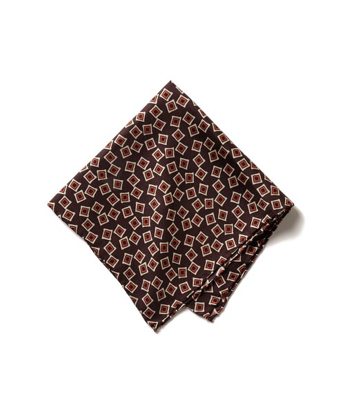 BEAMS PLUS / シルク スクエアパターン プリント チーフ（ハンカチ/ハンドタオル）｜BEAMS PLUS（ビームスプラス）