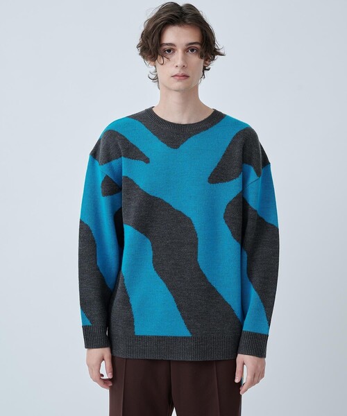 CITY TOKYO（シティトウキョウ）の「JURASSIC CAMOニット（ニット/セーター・メンズ・ライム/ブルー・1/2）」の13枚目の写真