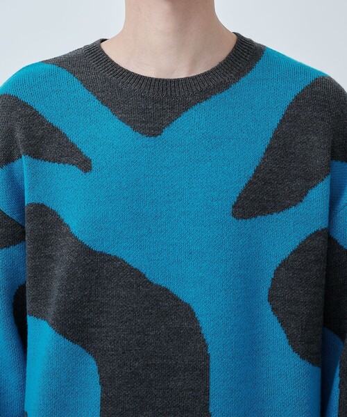 CITY TOKYO（シティトウキョウ）の「JURASSIC CAMOニット（ニット/セーター・メンズ・ライム/ブルー・1/2）」の16枚目の写真