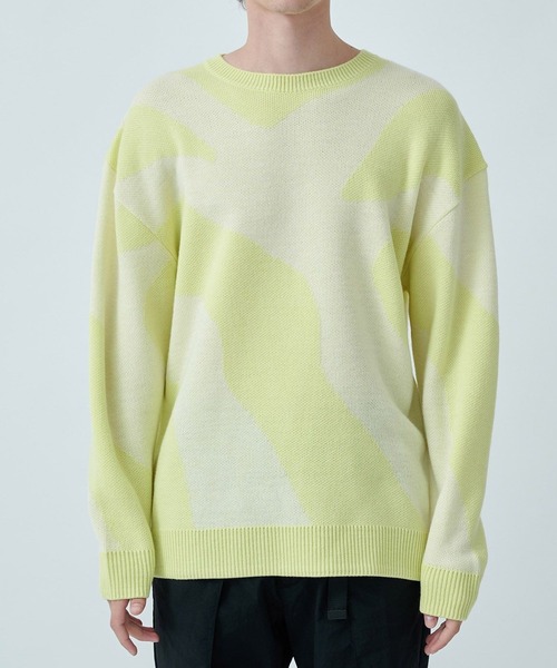 CITY TOKYO（シティトウキョウ）の「JURASSIC CAMOニット（ニット/セーター・メンズ・ライム/ブルー・1/2）」の5枚目の写真