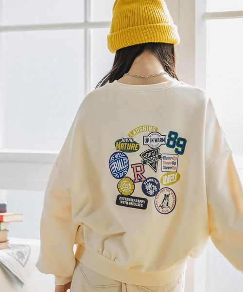 repipi armario（レピピ アルマリオ）の「【裏起毛】ワッペンスウェット（スウェット・キッズ・グレー/アイボリー/グリーン・SMALL/MEDIUM/LARGE）」の10枚目の写真