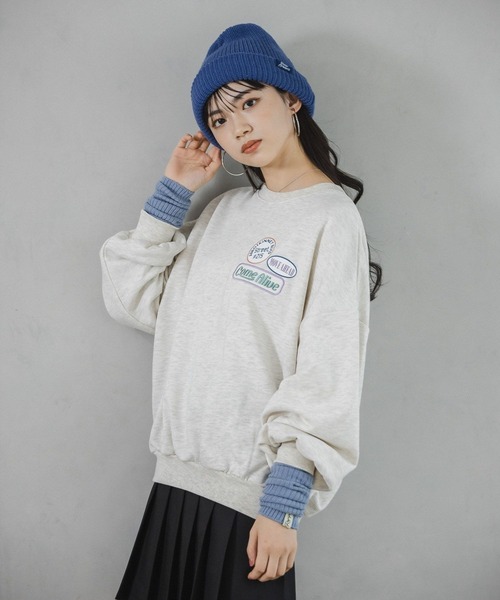 repipi armario（レピピ アルマリオ）の「【裏起毛】ワッペンスウェット（スウェット・キッズ・グレー/アイボリー/グリーン・SMALL/MEDIUM/LARGE）」の19枚目の写真