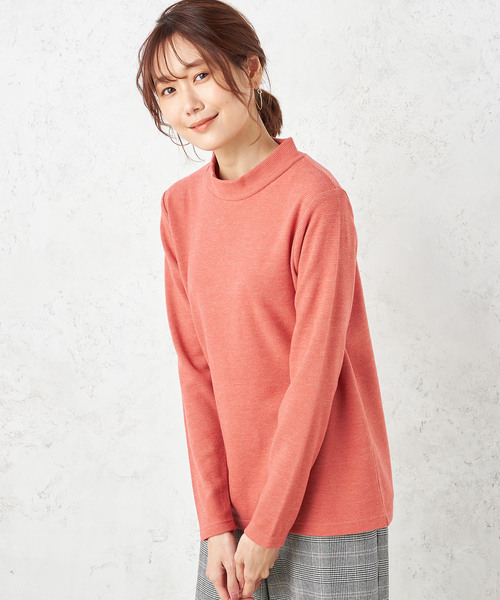 DECOY SINCE 1981(デコイシンスイチキュウハチイチ)の「【吸湿発熱】シアバター配合日本製ハイネックプルオーバー(Tシャツ/カットソー・レディース・グレー/マスタード/ベージュ/オレンジ/ピンク/ブルー/レッド・LL/M/L)」の7枚目の写真