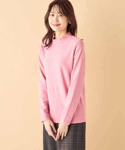 DECOY SINCE 1981(デコイシンスイチキュウハチイチ)の「【吸湿発熱】シアバター配合日本製ハイネックプルオーバー(Tシャツ/カットソー・レディース・グレー/マスタード/ベージュ/オレンジ/ピンク/ブルー/レッド・LL/M/L)」の6枚目の写真