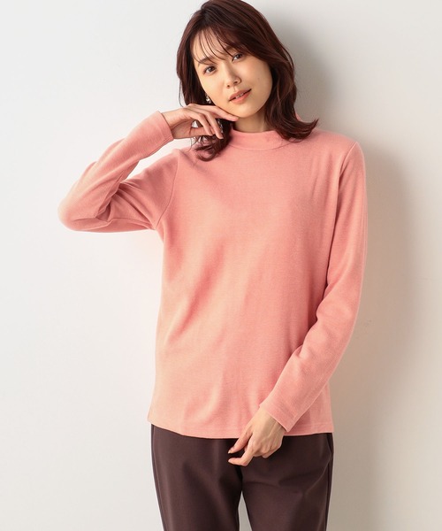 DECOY SINCE 1981(デコイシンスイチキュウハチイチ)の「【吸湿発熱】シアバター配合日本製ハイネックプルオーバー(Tシャツ/カットソー・レディース・グレー/マスタード/ベージュ/オレンジ/ピンク/ブルー/レッド・LL/M/L)」の5枚目の写真