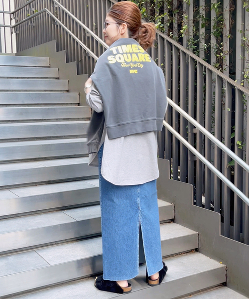 Spick & Span（スピックアンドスパン）の「≪追加≫ルーズロングTシャツ（Tシャツ/カットソー・レディース・ホワイト/グレー・FREE）」の18枚目の写真