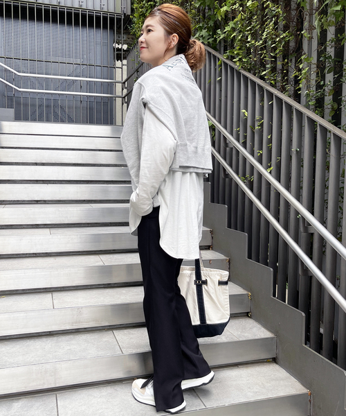 Spick & Span（スピックアンドスパン）の「≪追加≫ルーズロングTシャツ（Tシャツ/カットソー・レディース・ホワイト/グレー・FREE）」の16枚目の写真