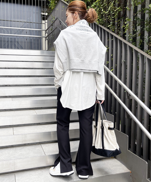 Spick & Span（スピックアンドスパン）の「≪追加≫ルーズロングTシャツ（Tシャツ/カットソー・レディース・ホワイト/グレー・FREE）」の22枚目の写真