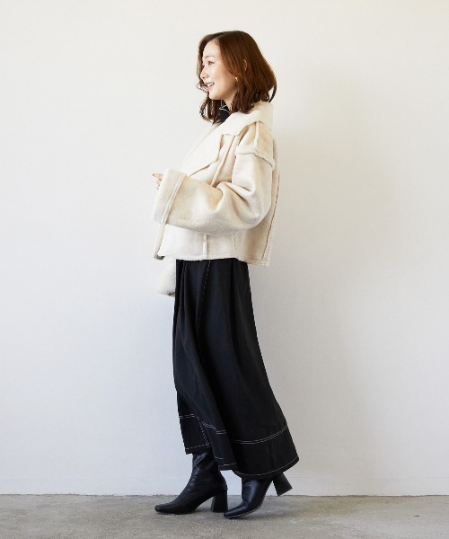 PAPAVER（パパヴェル）の「【papaver】ムートンJK（その他アウター・レディース・アイボリー/キャメル・MEDIUM）」の8枚目の写真