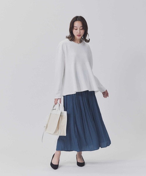 HONEYSUCKLE ROSE（ハニーサックルローズ）の「【HONEYSUCKLE ROSE】ペプラムポンチクルー（Tシャツ/カットソー・レディース・ホワイト/ブラック/パープル・M/L）」の4枚目の写真