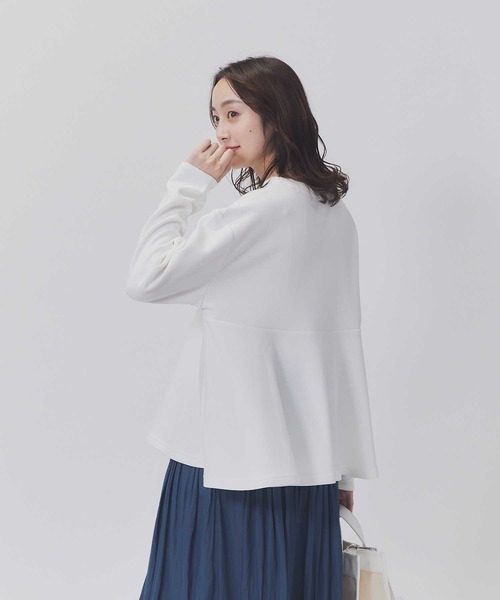 HONEYSUCKLE ROSE（ハニーサックルローズ）の「【HONEYSUCKLE ROSE】ペプラムポンチクルー（Tシャツ/カットソー・レディース・ホワイト/ブラック/パープル・M/L）」の6枚目の写真