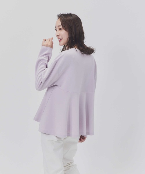 HONEYSUCKLE ROSE（ハニーサックルローズ）の「【HONEYSUCKLE ROSE】ペプラムポンチクルー（Tシャツ/カットソー・レディース・ホワイト/ブラック/パープル・M/L）」の13枚目の写真