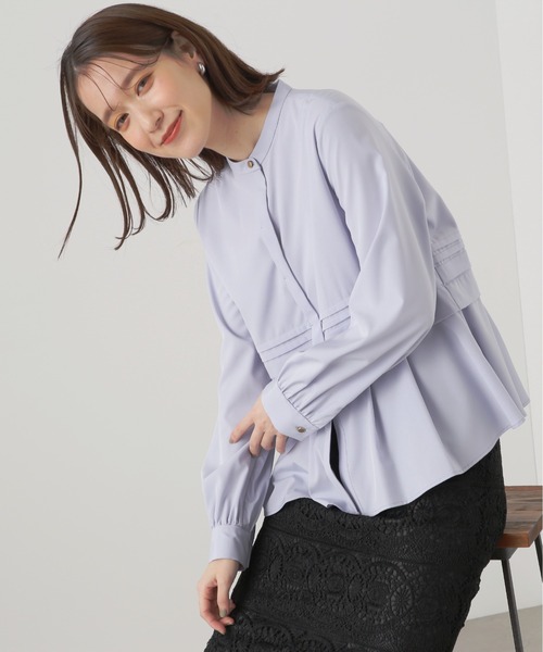 N.（N. Natural Beauty Basic）（エヌエヌナチュラルビューティーベーシック）の「◆タックペプラムブラウス（シャツ/ブラウス・レディース・ライトブルー/オフホワイト/イエロー・MEDIUM）」の13枚目の写真