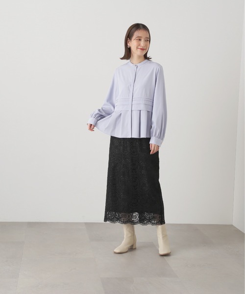 N.（N. Natural Beauty Basic）（エヌエヌナチュラルビューティーベーシック）の「◆タックペプラムブラウス（シャツ/ブラウス・レディース・ライトブルー/オフホワイト/イエロー・MEDIUM）」の17枚目の写真