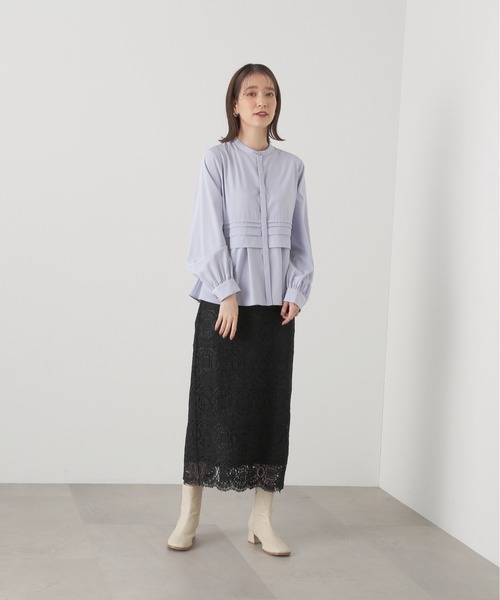 N.（N. Natural Beauty Basic）（エヌエヌナチュラルビューティーベーシック）の「◆タックペプラムブラウス（シャツ/ブラウス・レディース・ライトブルー/オフホワイト/イエロー・MEDIUM）」の9枚目の写真