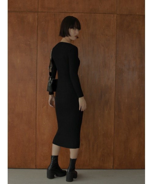 AMAIL(アマイル)の「Lib fit knit op(ワンピース・レディース・アイボリー/ブラック・FREE)」の6枚目の写真