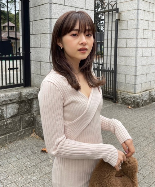AMAIL(アマイル)の「Lib fit knit op(ワンピース・レディース・アイボリー/ブラック・FREE)」の13枚目の写真