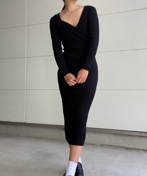 AMAIL(アマイル)の「Lib fit knit op(ワンピース・レディース・アイボリー/ブラック・FREE)」の20枚目の写真
