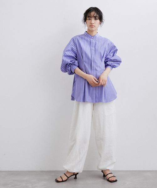 ボリュームスリーブウエストシェイプシャツ