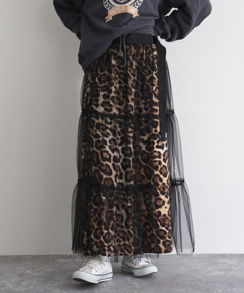 fredy emue（フレディエミュ）の「チュールレイヤードスカート（スカート・レディース・ベージュ系その他/ブラック/グレイッシュベージュ・38/36）」の3枚目の写真