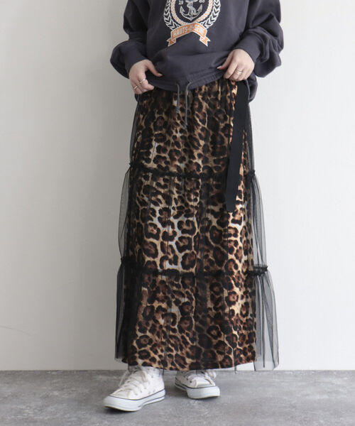 fredy emue（フレディエミュ）の「チュールレイヤードスカート（スカート・レディース・ベージュ系その他/ブラック/グレイッシュベージュ・38/36）」の22枚目の写真