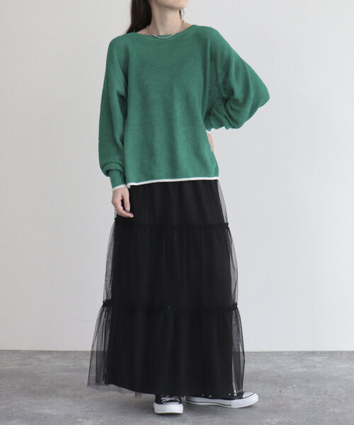 fredy emue（フレディエミュ）の「チュールレイヤードスカート（スカート・レディース・ベージュ系その他/ブラック/グレイッシュベージュ・38/36）」の17枚目の写真