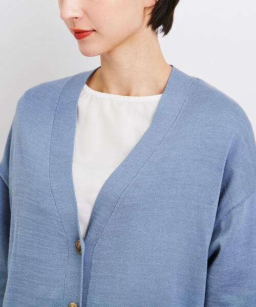 SHOO・LA・RUE（シューラルー）の「◆【気になるヒップ周りも安心な着丈】さらり綺麗なVネックカーディガン（カーディガン/ボレロ・レディース・ライトグリーン/ライトグレー/アイボリー/ブラック/ブルー・00）」の9枚目の写真