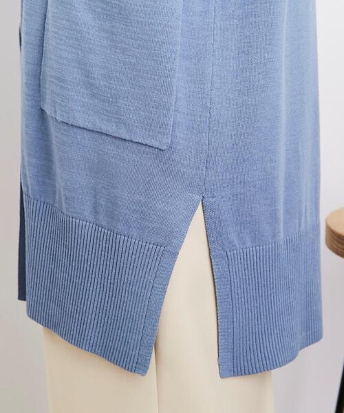 SHOO・LA・RUE（シューラルー）の「◆【気になるヒップ周りも安心な着丈】さらり綺麗なVネックカーディガン（カーディガン/ボレロ・レディース・ライトグリーン/ライトグレー/アイボリー/ブラック/ブルー・00）」の12枚目の写真