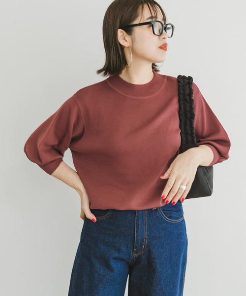 ITEMS URBANRESEARCH(アイテムズ アーバンリサーチ)の「ソウバリボリュームスリーブニット(ニット/セーター・レディース・グリーン/ブラック/グレー系その他/レッド系その他/その他1・FREE)」の4枚目の写真