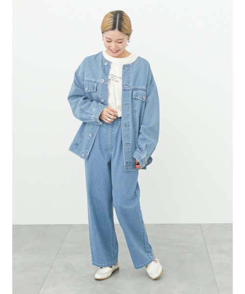 Samansa Mos2 blue（サマンサモスモスブルー）の「アソートロゴロンT（Tシャツ/カットソー・レディース・チャコール/キナリ/オフホワイト・ﾌﾘ-）」の7枚目の写真