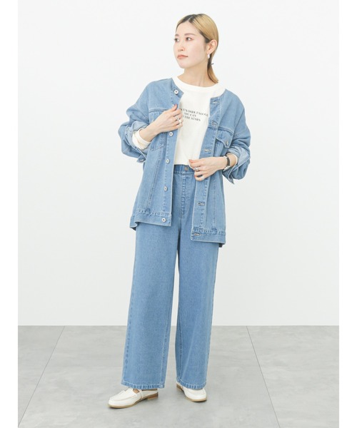 Samansa Mos2 blue（サマンサモスモスブルー）の「アソートロゴロンT（Tシャツ/カットソー・レディース・チャコール/キナリ/オフホワイト・ﾌﾘ-）」の8枚目の写真